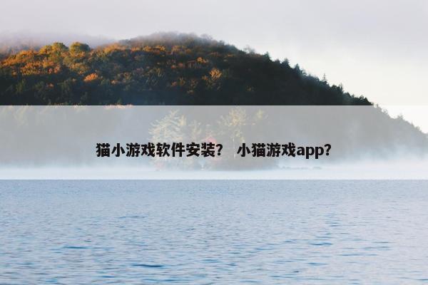 猫小游戏软件安装？ 小猫游戏app？