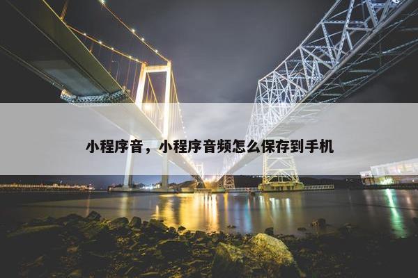 小程序音，小程序音频怎么保存到手机