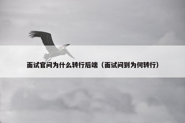面试官问为什么转行后端（面试问到为何转行）