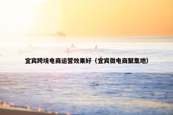 宜宾跨境电商运营效果好（宜宾做电商聚集地）