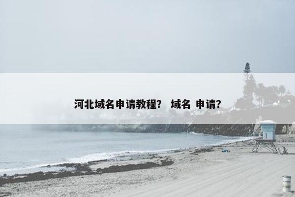 河北域名申请教程？ 域名 申请？