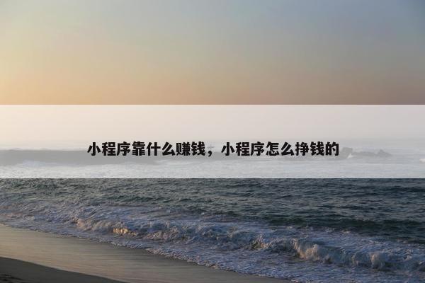 小程序靠什么赚钱，小程序怎么挣钱的
