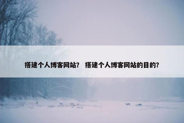 搭建个人博客网站？ 搭建个人博客网站的目的？