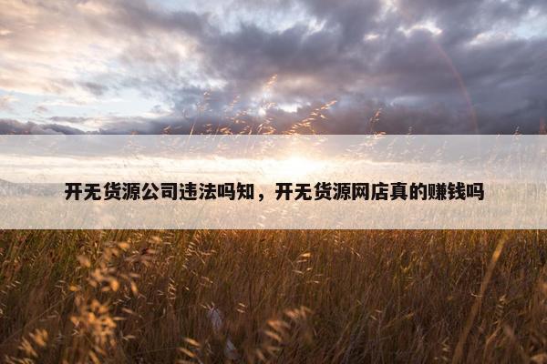 开无货源公司违法吗知，开无货源网店真的赚钱吗