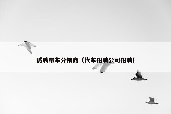 诚聘带车分销商（代车招聘公司招聘）