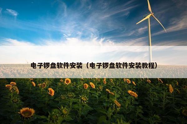 电子锣盘软件安装（电子锣盘软件安装教程）