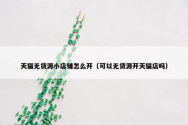 天猫无货源小店铺怎么开（可以无货源开天猫店吗）