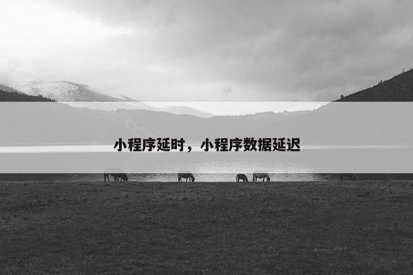 小程序延时，小程序数据延迟