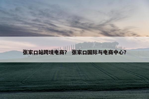张家口站跨境电商？ 张家口国际与电商中心？