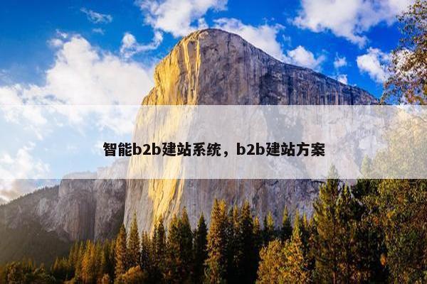 智能b2b建站系统，b2b建站方案