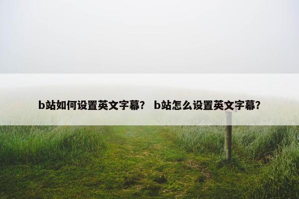 b站如何设置英文字幕？ b站怎么设置英文字幕？