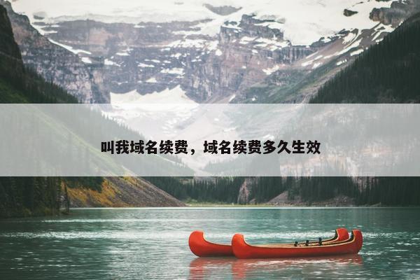 叫我域名续费，域名续费多久生效