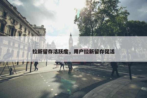 拉新留存活跃度，用户拉新留存促活