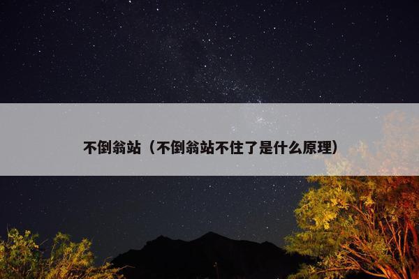 不倒翁站（不倒翁站不住了是什么原理）