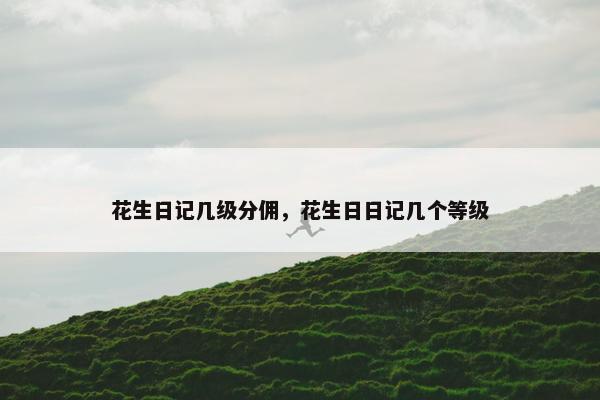 花生日记几级分佣，花生日日记几个等级