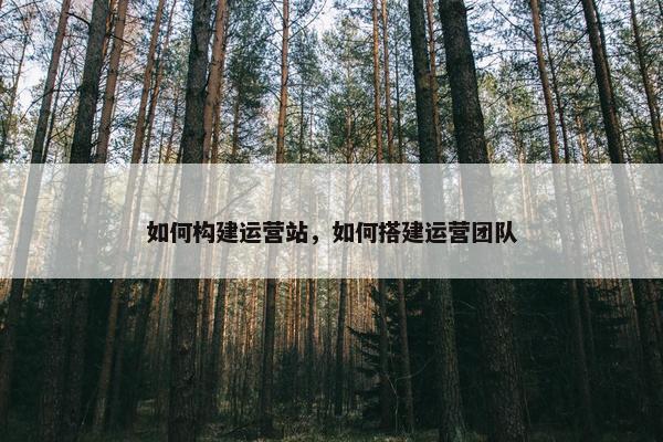 如何构建运营站，如何搭建运营团队