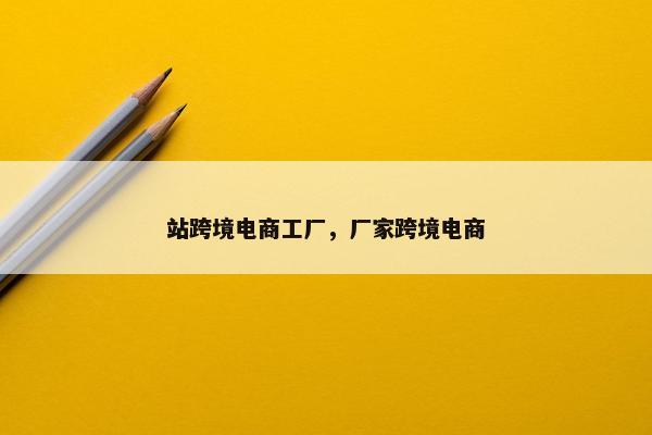 站跨境电商工厂，厂家跨境电商