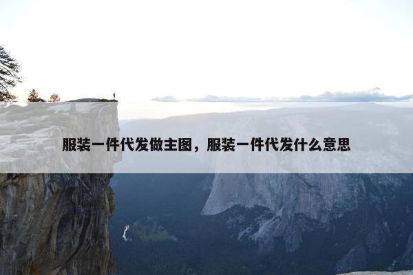 服装一件代发做主图，服装一件代发什么意思