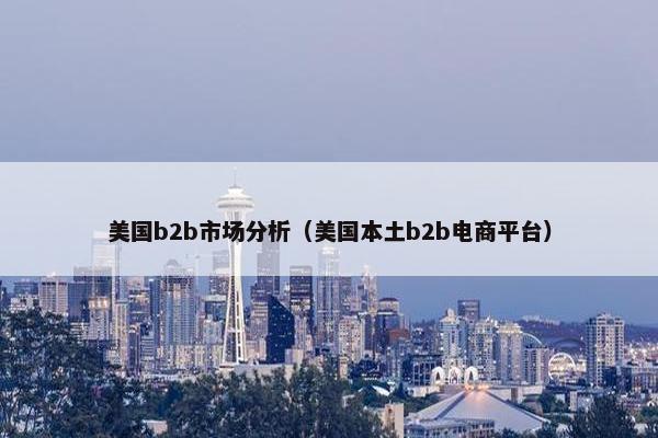 美国b2b市场分析（美国本土b2b电商平台）