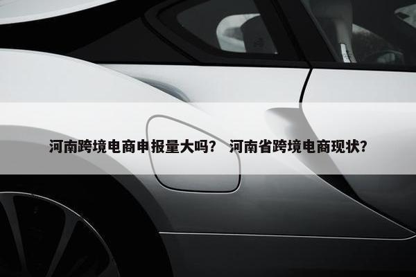 河南跨境电商申报量大吗？ 河南省跨境电商现状？