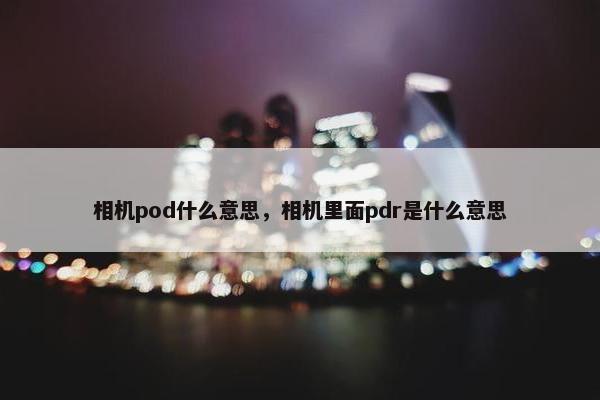 相机pod什么意思，相机里面pdr是什么意思