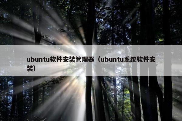 ubuntu软件安装管理器（ubuntu系统软件安装）