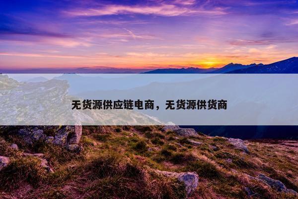 无货源供应链电商，无货源供货商