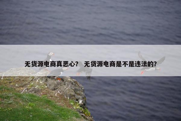 无货源电商真恶心？ 无货源电商是不是违法的？