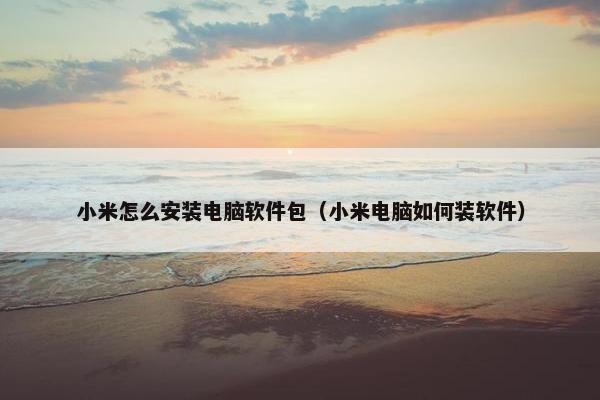 小米怎么安装电脑软件包（小米电脑如何装软件）