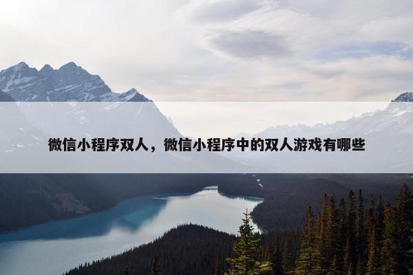 微信小程序双人，微信小程序中的双人游戏有哪些