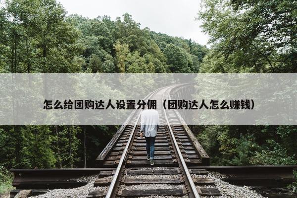 怎么给团购达人设置分佣（团购达人怎么赚钱）
