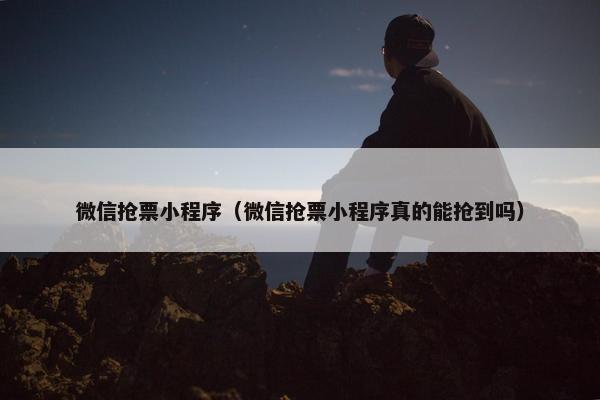 微信抢票小程序（微信抢票小程序真的能抢到吗）