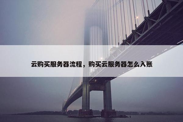 云购买服务器流程，购买云服务器怎么入账