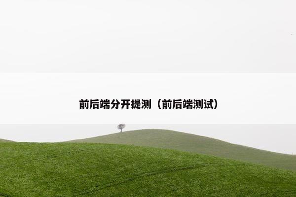 前后端分开提测（前后端测试）