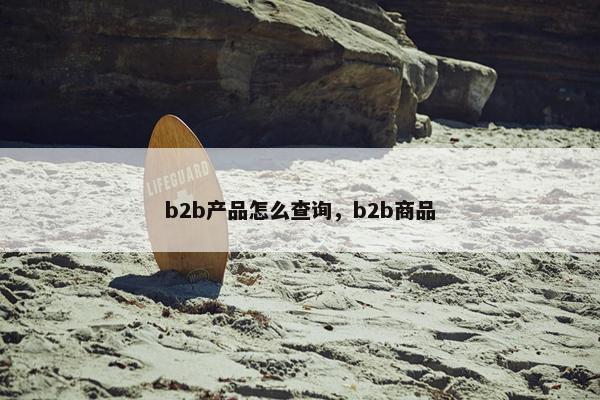 b2b产品怎么查询，b2b商品