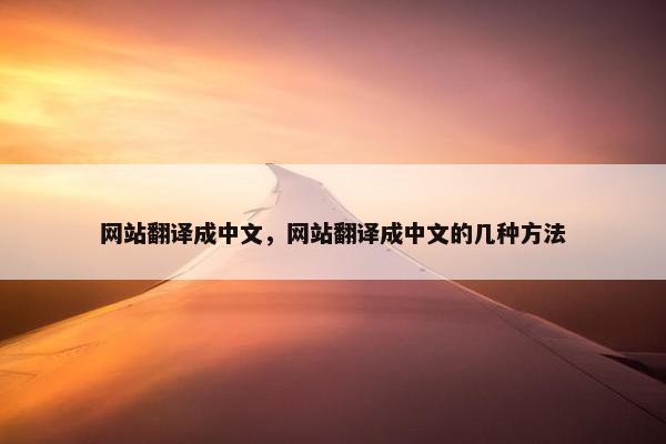 网站翻译成中文，网站翻译成中文的几种方法