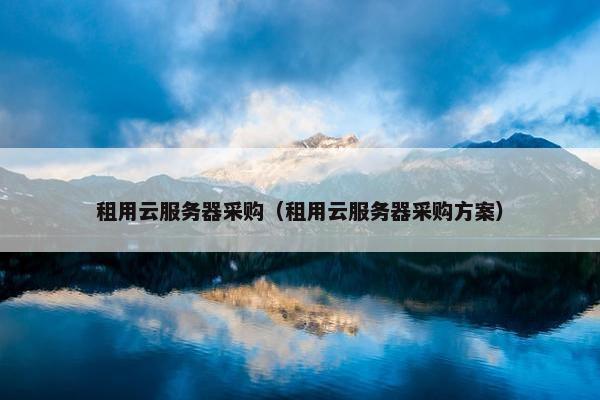 租用云服务器采购（租用云服务器采购方案）