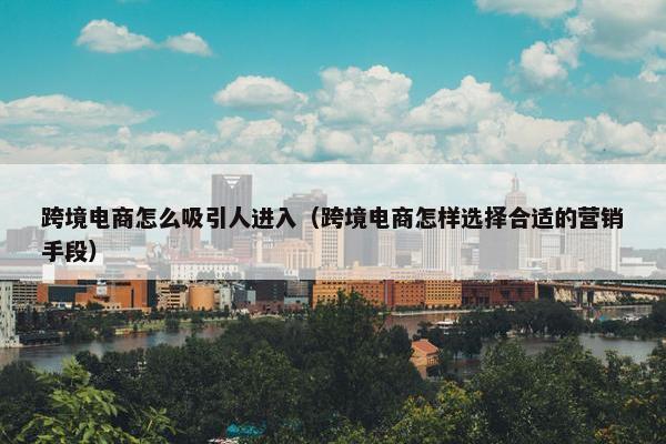 跨境电商怎么吸引人进入（跨境电商怎样选择合适的营销手段）