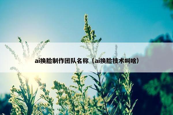ai换脸制作团队名称（ai换脸技术叫啥）