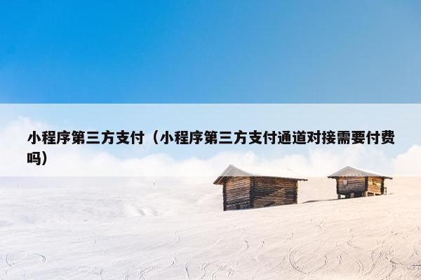 小程序第三方支付（小程序第三方支付通道对接需要付费吗）