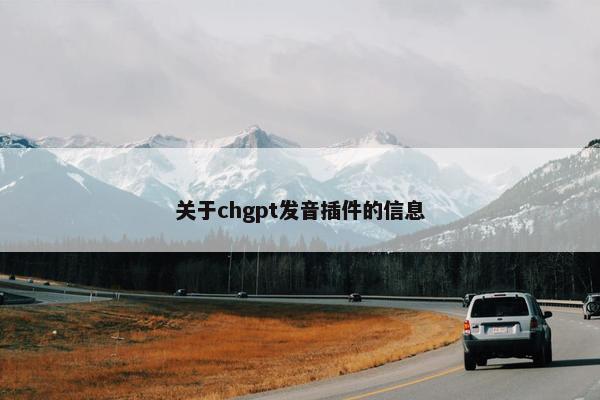 关于chgpt发音插件的信息