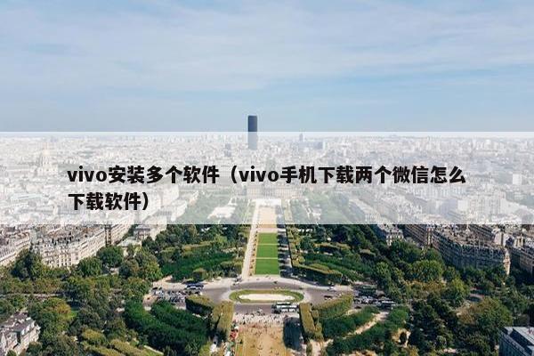 vivo安装多个软件（vivo手机下载两个微信怎么下载软件）