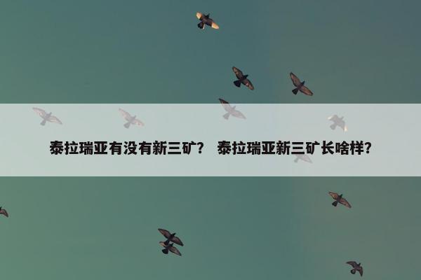 泰拉瑞亚有没有新三矿？ 泰拉瑞亚新三矿长啥样？