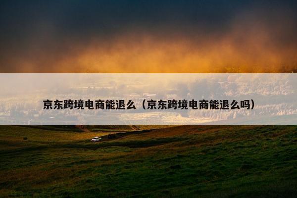 京东跨境电商能退么（京东跨境电商能退么吗）