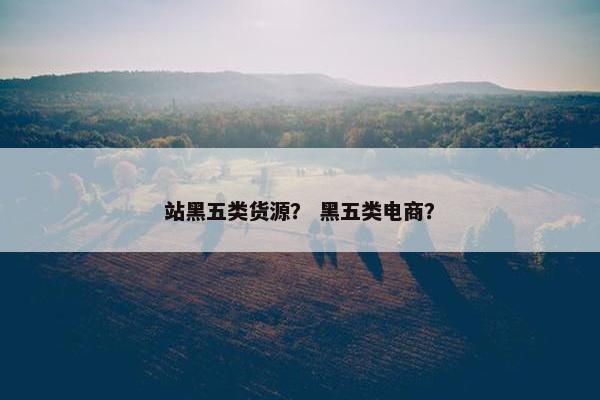 站黑五类货源？ 黑五类电商？