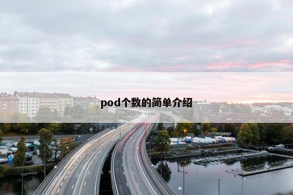 pod个数的简单介绍