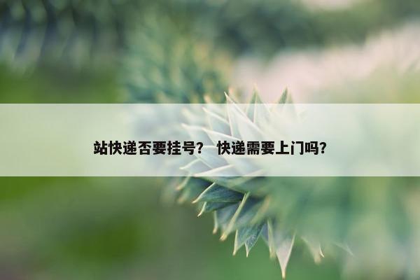 站快递否要挂号？ 快递需要上门吗？