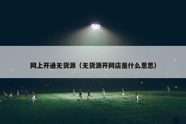 网上开通无货源（无货源开网店是什么意思）