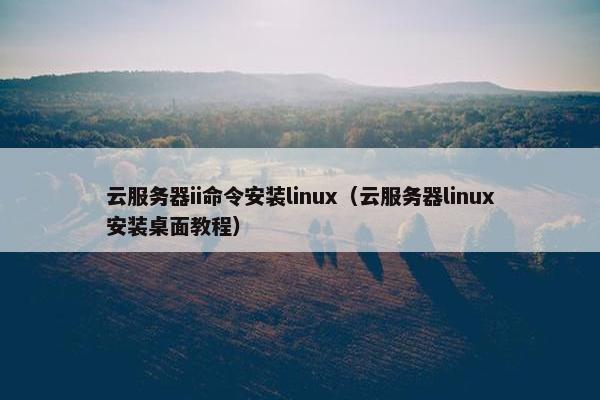 云服务器ii命令安装linux（云服务器linux安装桌面教程）