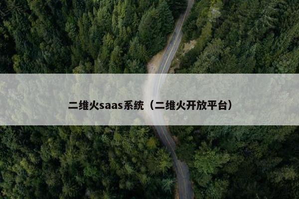 二维火saas系统(二维火开放平台) 二维火saas系统(二维火开放平台)